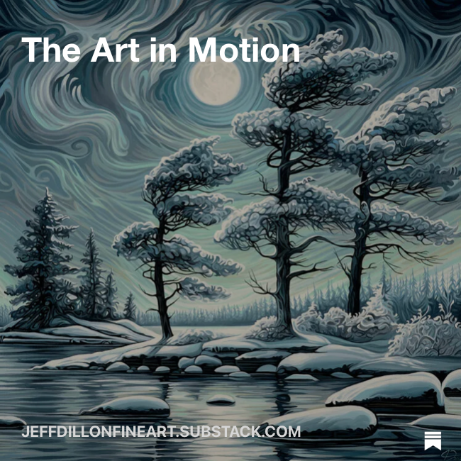 Jeff Dillon painting in progress showing the movement and layered decisions that build a fine art landscape
