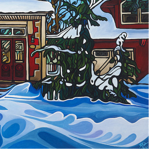 #186 – Maison rouge en hiver